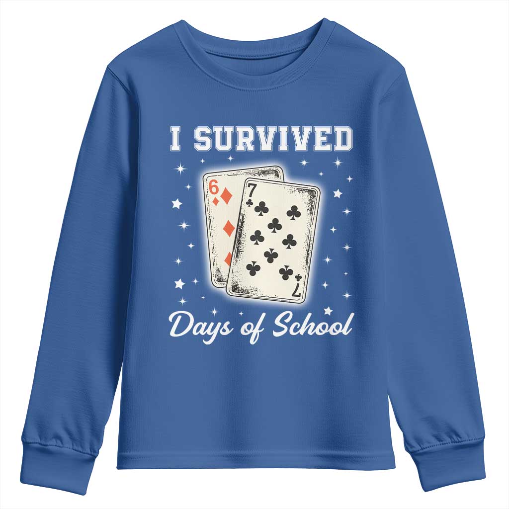 I Survived 67 Days Of School Youth Sweatshirt Playing Cards Meme - Wonder Print Shop