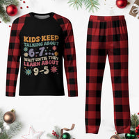 Kids Keep Talking About 6-7 Meme Plaid Pajama Set Funny Teacher 9-5 Humor - Wonder Print Shop