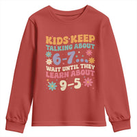 Kids Keep Talking About 6-7 Meme Youth Sweatshirt Funny Teacher 9-5 Humor - Wonder Print Shop