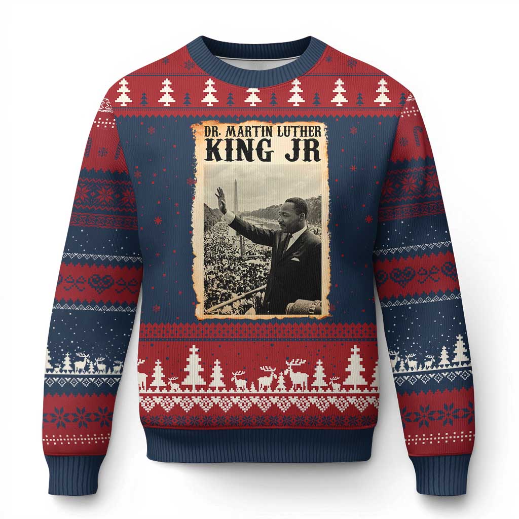Martin Luther King Jr MLK Day Ugly Christmas Sweater - Wonder Print Shop