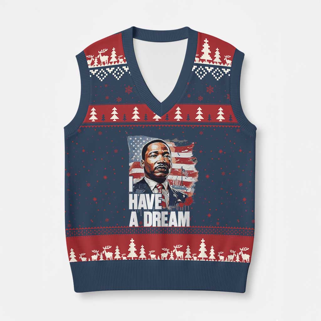 Martin Luther King Jr V-Neck Knit Sweater Vest I Have A Dream - Wonder Print Shop