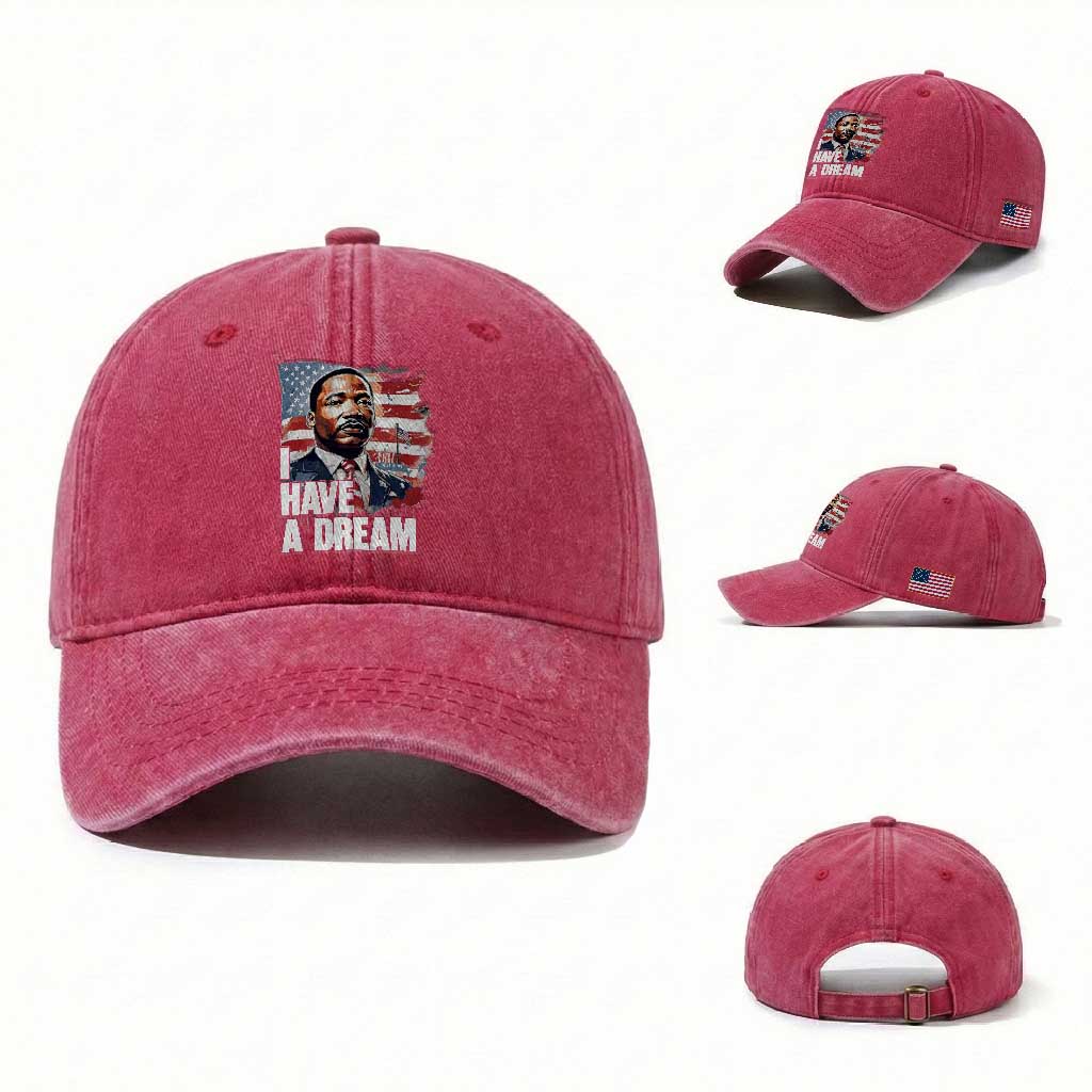 Martin Luther King Jr Washed Cotton Baseball Cap I Have A Dream