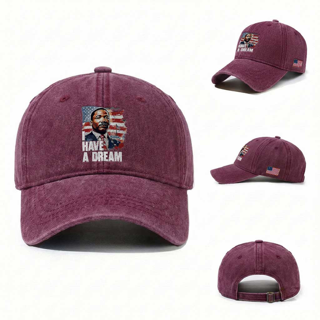 Martin Luther King Jr Washed Cotton Baseball Cap I Have A Dream