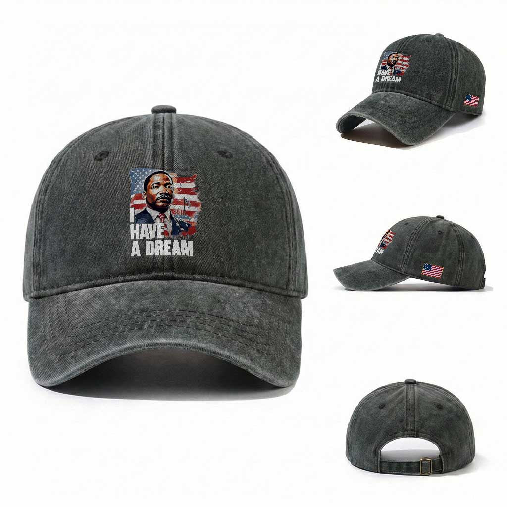 Martin Luther King Jr Washed Cotton Baseball Cap I Have A Dream