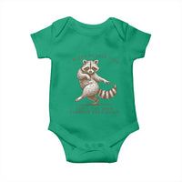 Funny Raccoon Sarcastic Baby Onesie I Might Be Laid Back But I Can Lean Forward Real Quick