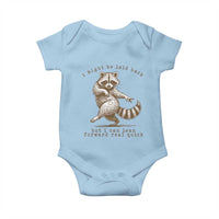 Funny Raccoon Sarcastic Baby Onesie I Might Be Laid Back But I Can Lean Forward Real Quick