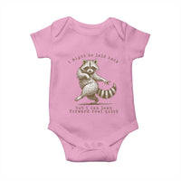 Funny Raccoon Sarcastic Baby Onesie I Might Be Laid Back But I Can Lean Forward Real Quick