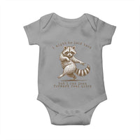 Funny Raccoon Sarcastic Baby Onesie I Might Be Laid Back But I Can Lean Forward Real Quick