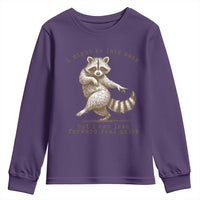 Funny Raccoon Sarcastic Youth Sweatshirt I Might Be Laid Back But I Can Lean Forward Real Quick