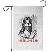 Funny Jesus Christian Meme Garden Flag I Am Telling Dad