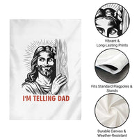 Funny Jesus Christian Meme Garden Flag I Am Telling Dad