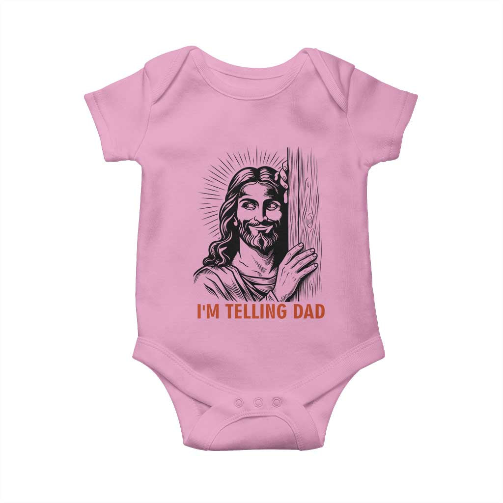 Funny Jesus Christian Meme Baby Onesie I Am Telling Dad
