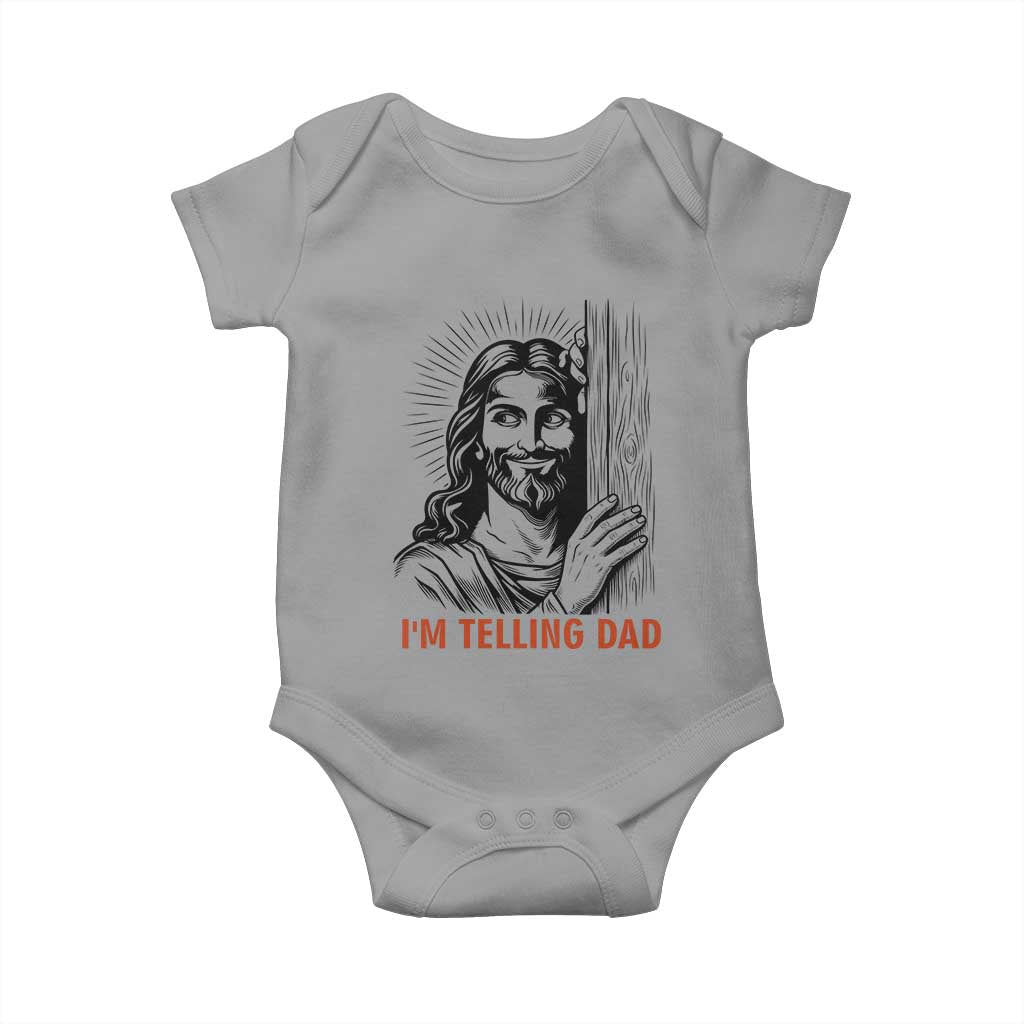 Funny Jesus Christian Meme Baby Onesie I Am Telling Dad