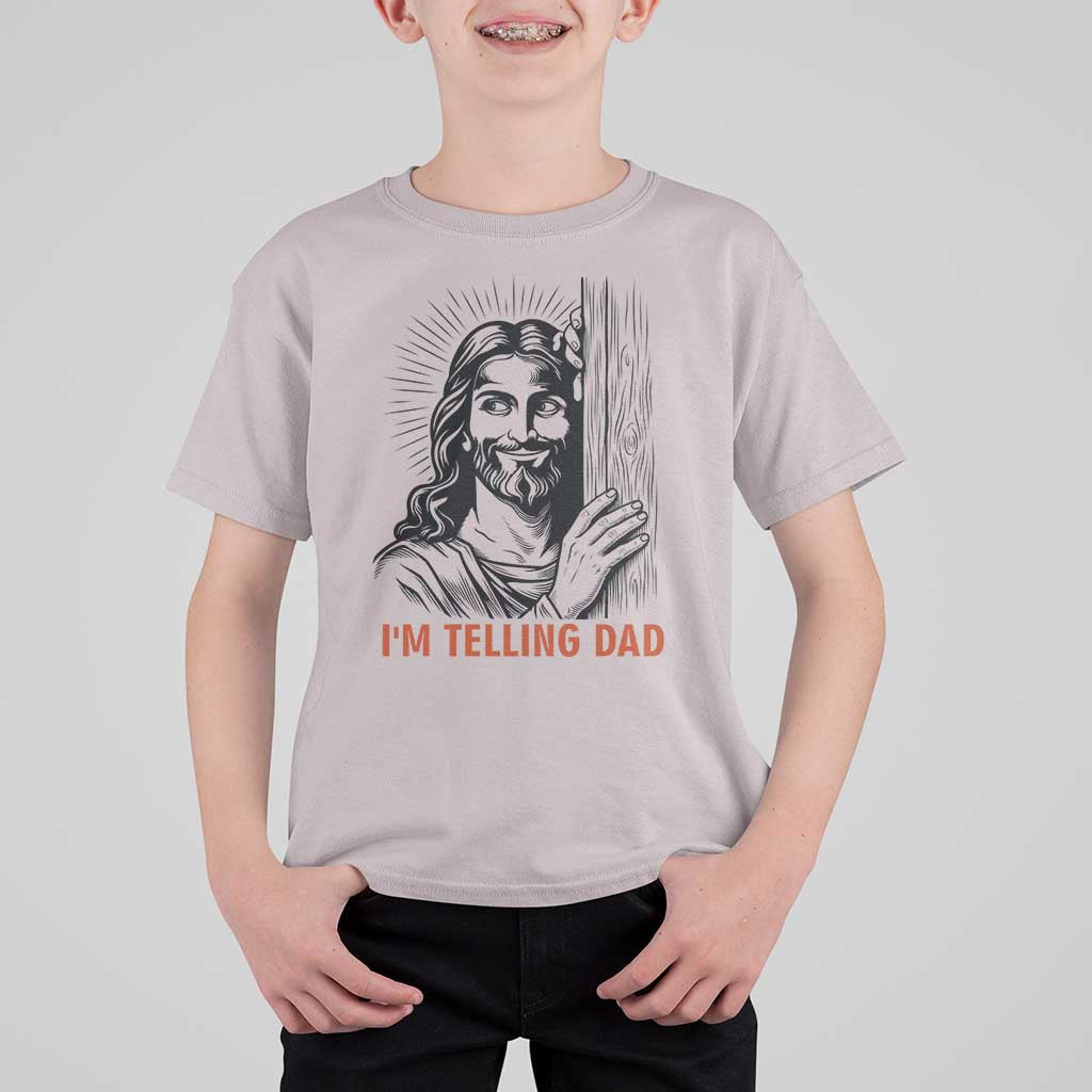 Funny Jesus Christian Meme T Shirt For Kid I Am Telling Dad