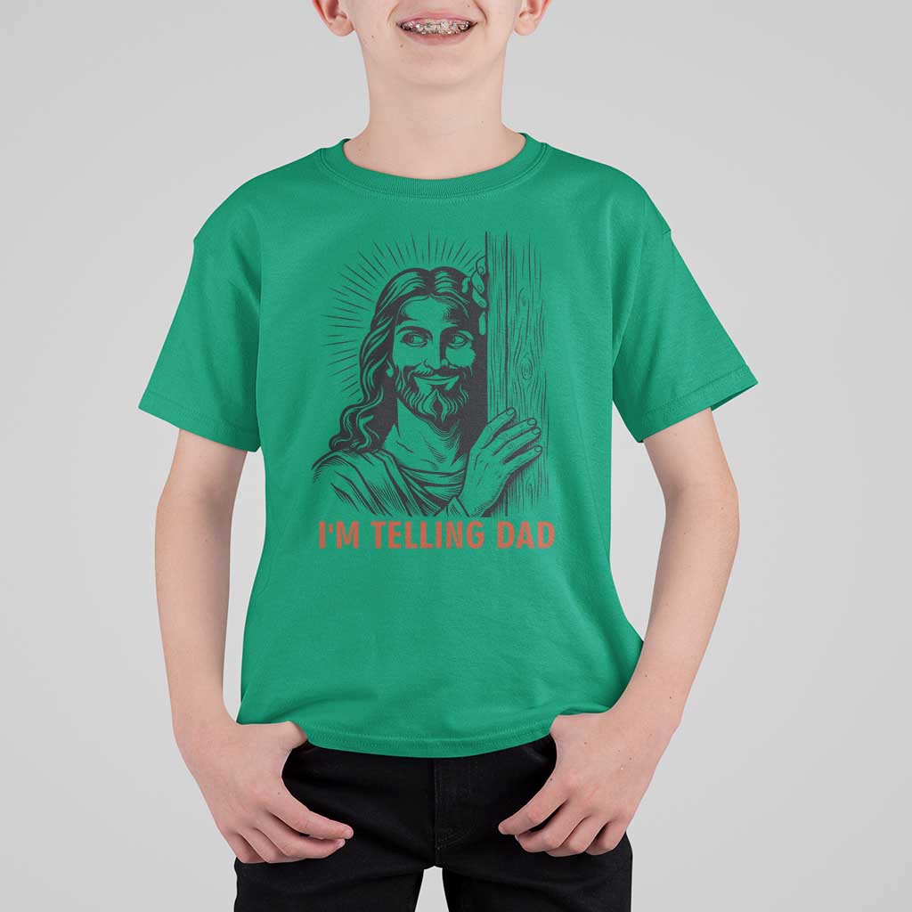 Funny Jesus Christian Meme T Shirt For Kid I Am Telling Dad