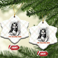 Funny Jesus Christian Meme Ceramic Ornament I Am Telling Dad