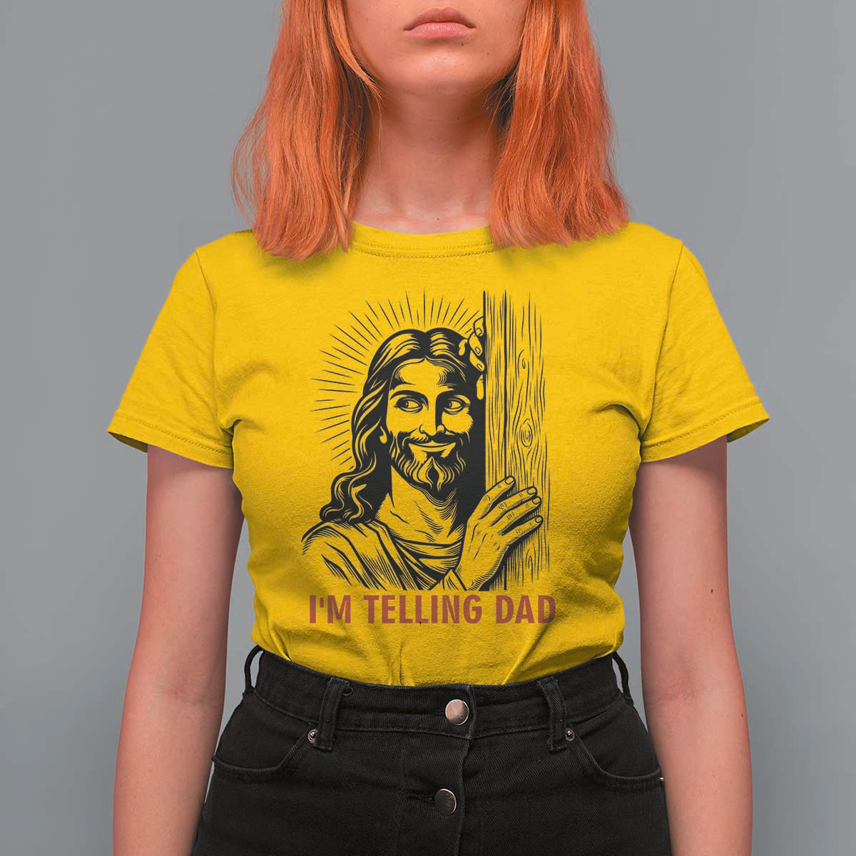 Funny Jesus Christian Meme T Shirt For Women I Am Telling Dad