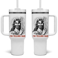 Funny Jesus Christian Meme Tumbler With Handle I Am Telling Dad
