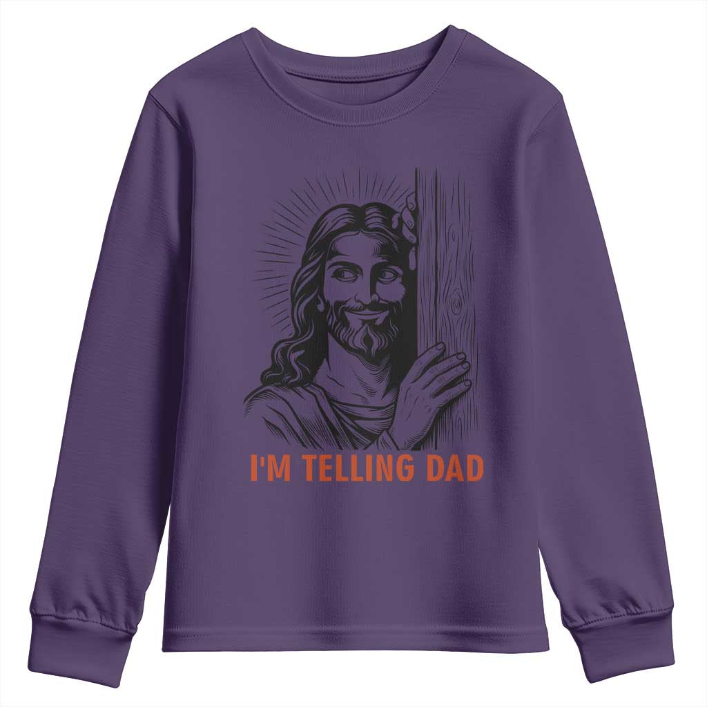 Funny Jesus Christian Meme Youth Sweatshirt I Am Telling Dad