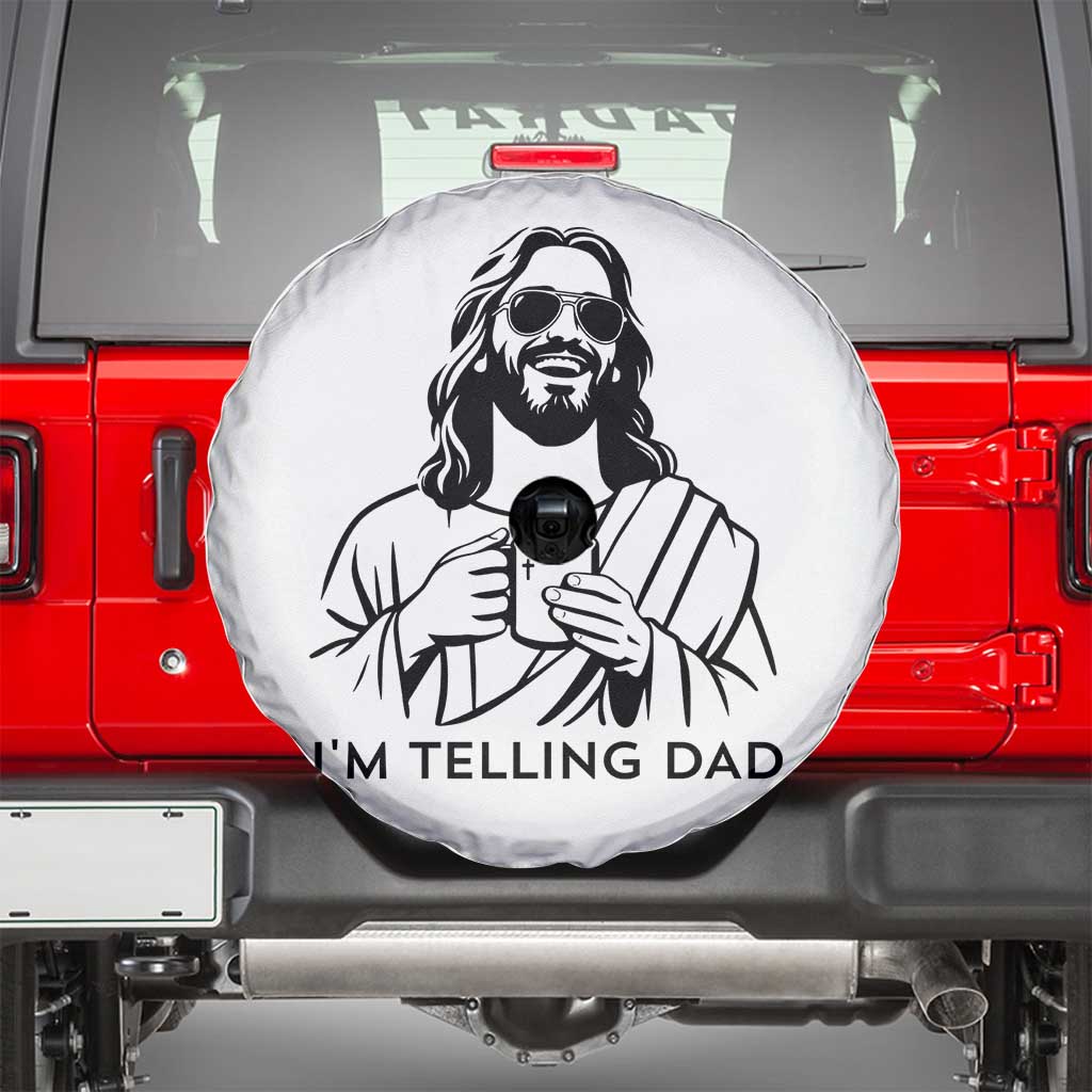 Funny Jesus Meme Spare Tire Cover I Am Telling Dad