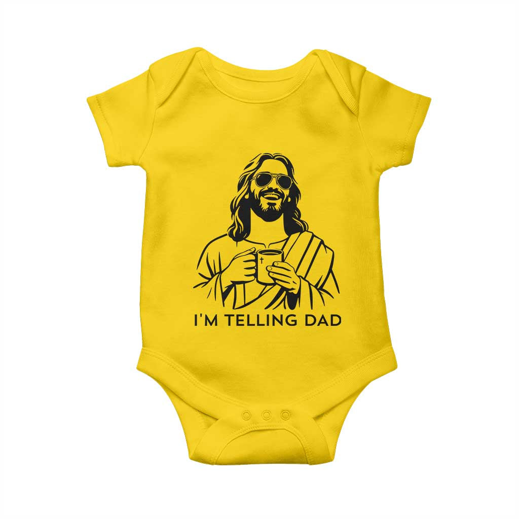 Funny Jesus Meme Baby Onesie I Am Telling Dad