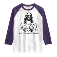 Funny Jesus Meme Raglan Shirt I Am Telling Dad