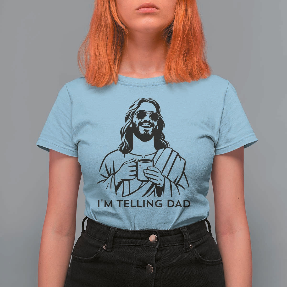 Funny Jesus Meme T Shirt For Women I Am Telling Dad