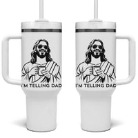 Funny Jesus Meme Tumbler With Handle I Am Telling Dad