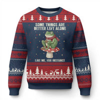 Funny Frog Sarcastic Ugly Christmas Sweater Some Things Are Better Left Alone