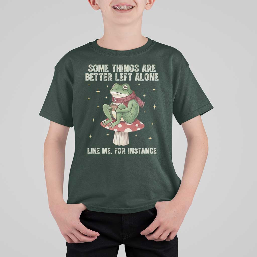 Funny Frog Sarcastic T Shirt For Kid Some Things Are Better Left Alone