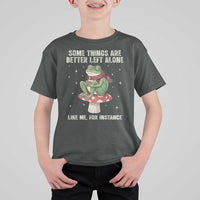 Funny Frog Sarcastic T Shirt For Kid Some Things Are Better Left Alone