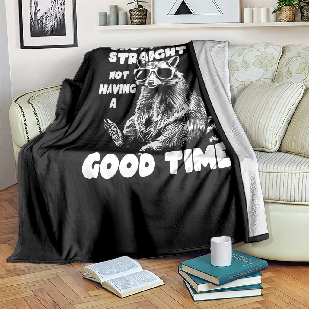 Funny Raccon Sarcastic Throw Blanket Bro I Am Straight Up Not Even Having A Good Time