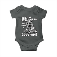 Funny Raccon Sarcastic Baby Onesie Bro I Am Straight Up Not Even Having A Good Time