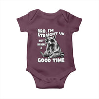 Funny Raccon Sarcastic Baby Onesie Bro I Am Straight Up Not Even Having A Good Time