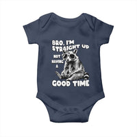 Funny Raccon Sarcastic Baby Onesie Bro I Am Straight Up Not Even Having A Good Time