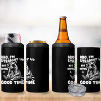 Funny Raccon Sarcastic 4 in 1 Can Cooler Tumbler Bro I Am Straight Up Not Even Having A Good Time