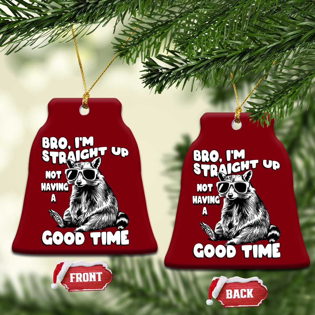 Funny Raccon Sarcastic Ceramic Ornament Bro I Am Straight Up Not Even Having A Good Time