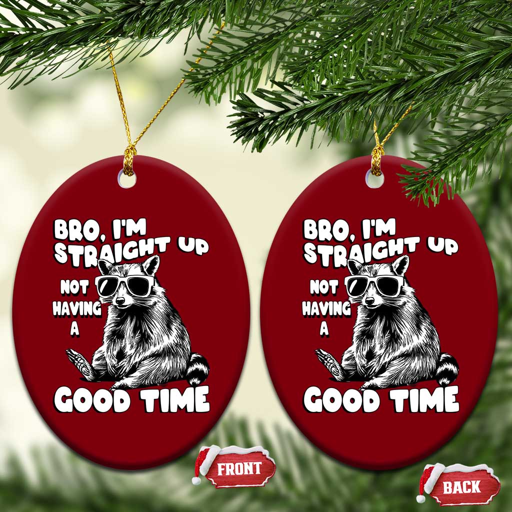 Funny Raccon Sarcastic Ceramic Ornament Bro I Am Straight Up Not Even Having A Good Time