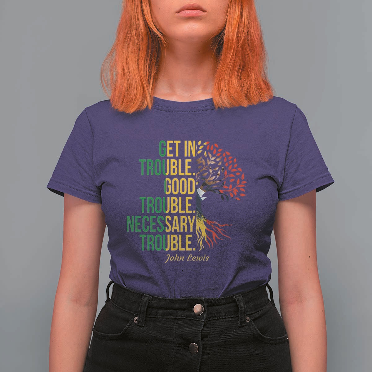 John Lewis Quote Civil Rights T Shirt For Women Get in Good Necessary Trouble
