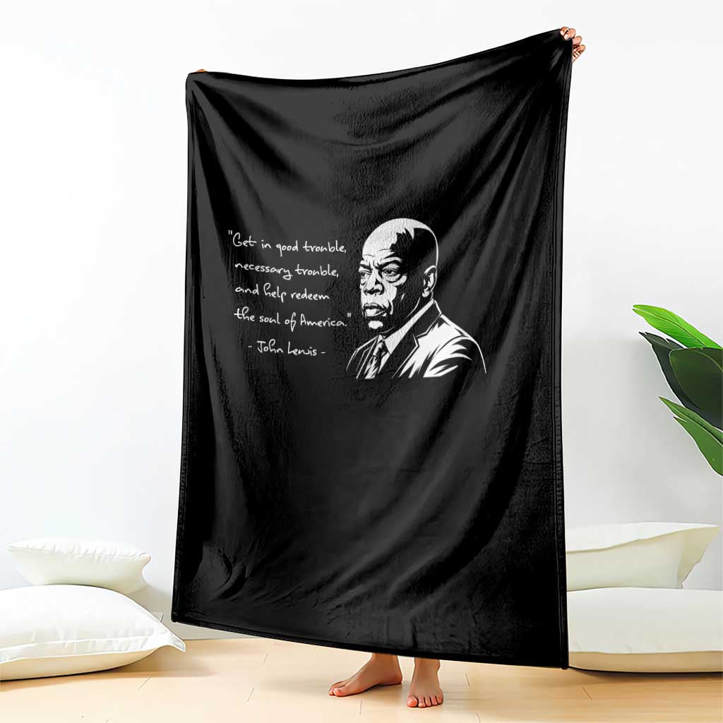 John Lewis Quote Throw Blanket Black History Good Trouble