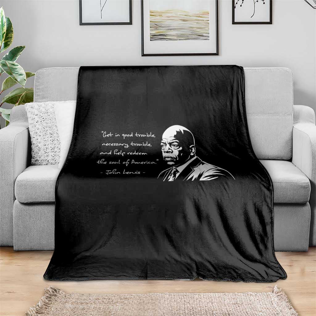 John Lewis Quote Throw Blanket Black History Good Trouble
