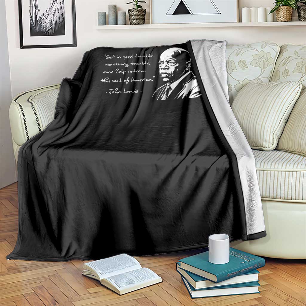 John Lewis Quote Throw Blanket Black History Good Trouble