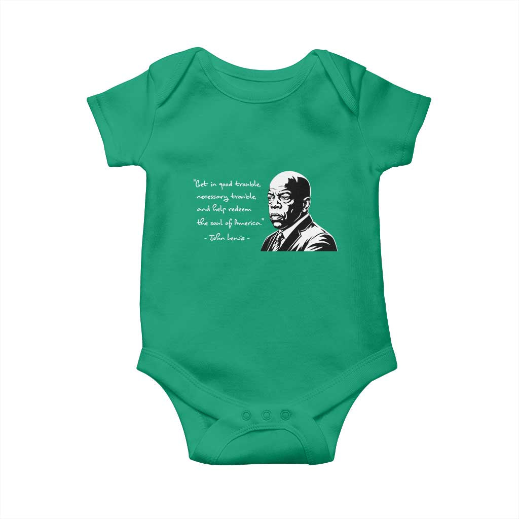 John Lewis Quote Baby Onesie Black History Good Trouble