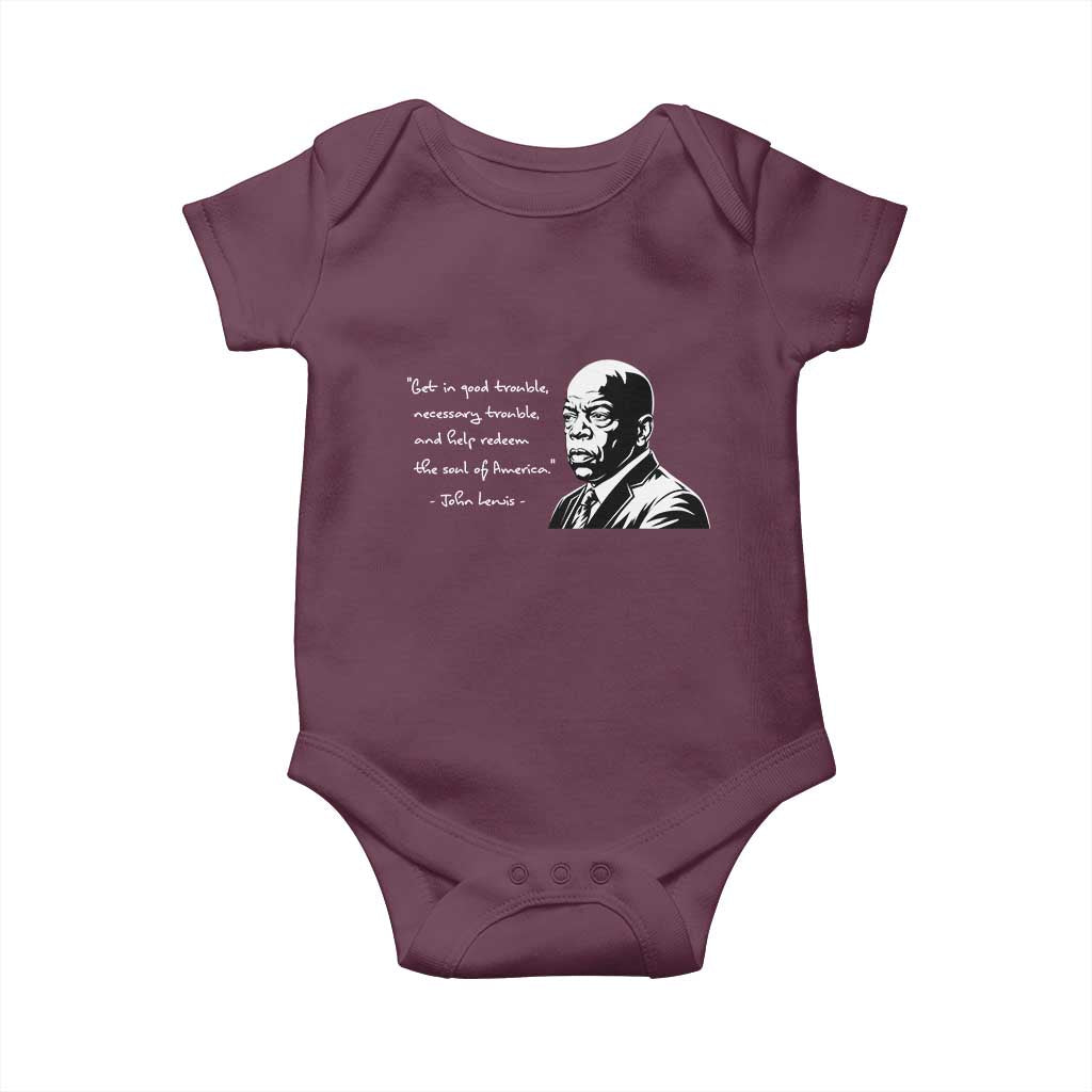 John Lewis Quote Baby Onesie Black History Good Trouble