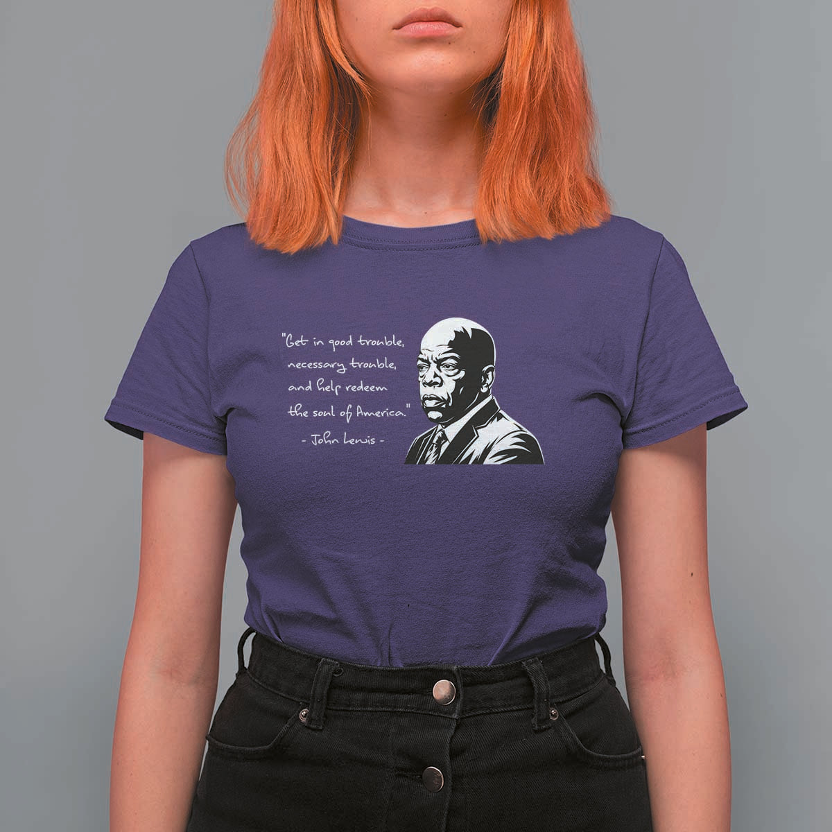 John Lewis Quote T Shirt For Women Black History Good Trouble