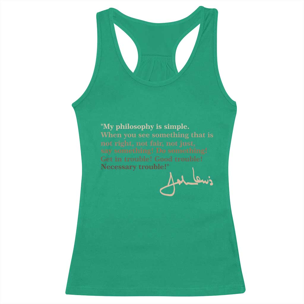 John Lewis Quote Racerback Tank Top Black History Month