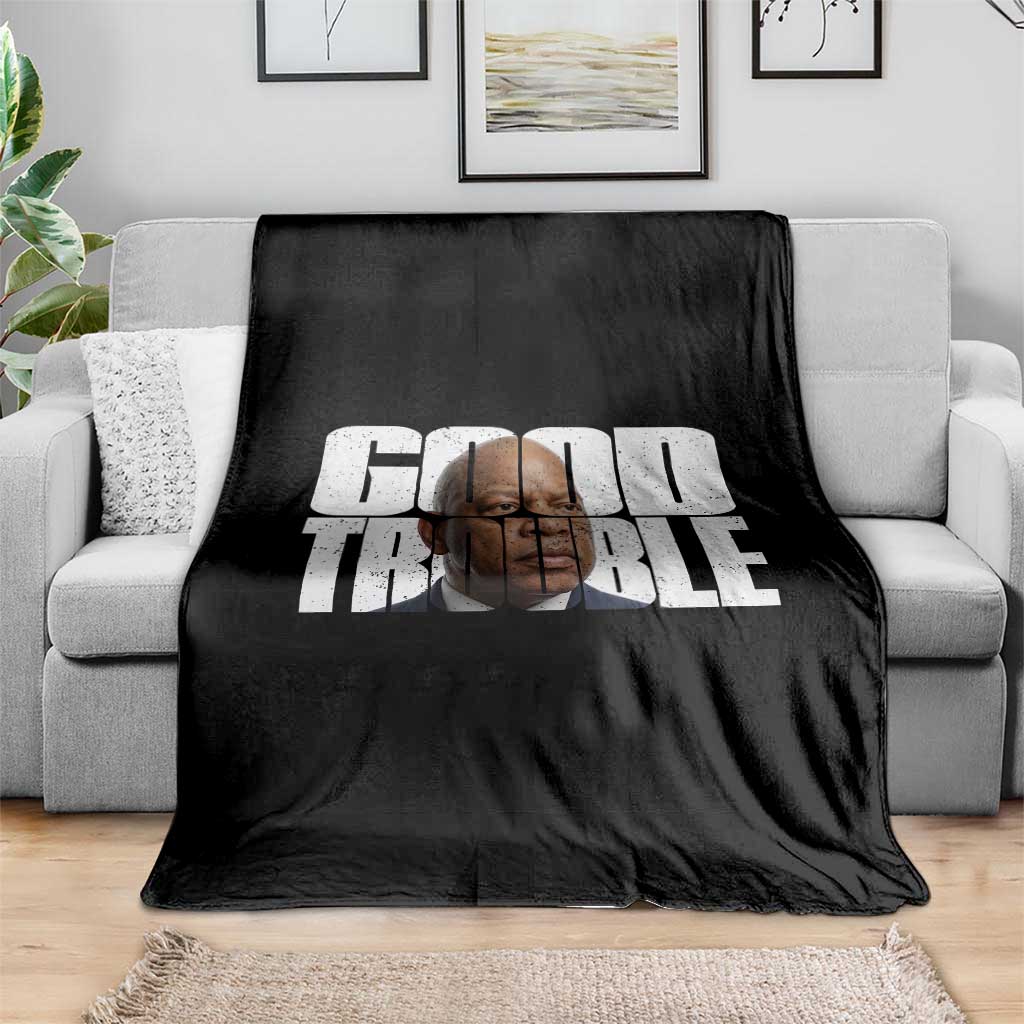 John Lewis Quote Affrican American Throw Blanket Black History Good Trouble