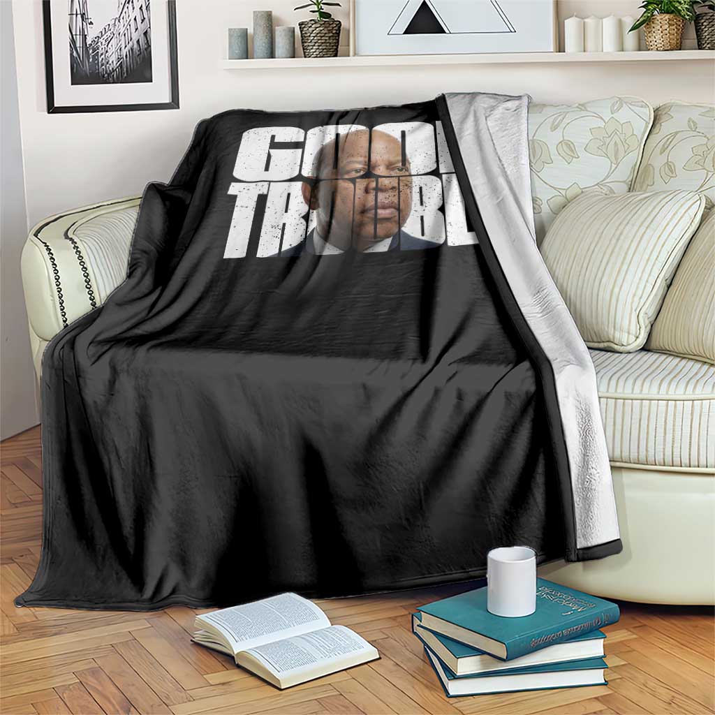 John Lewis Quote Affrican American Throw Blanket Black History Good Trouble