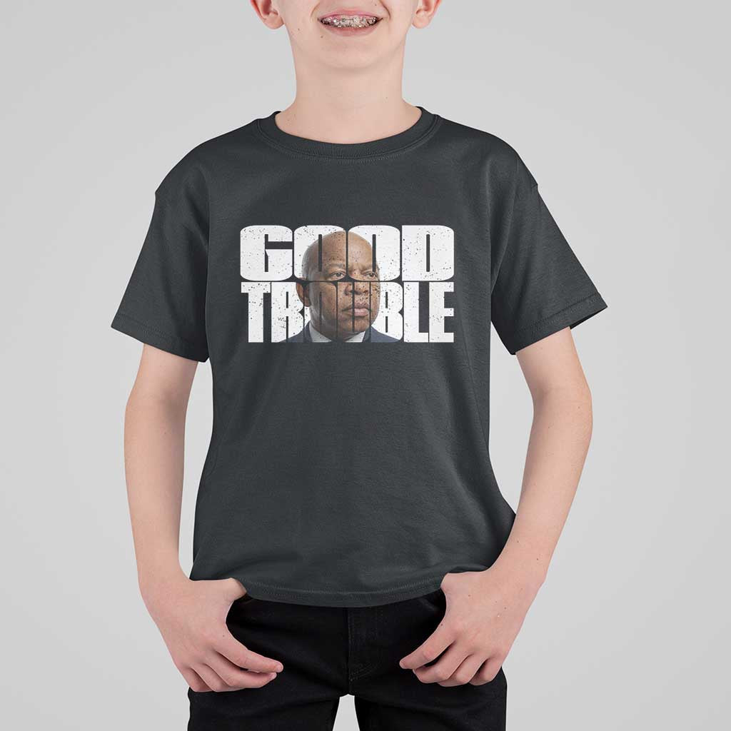 John Lewis Quote Affrican American T Shirt For Kid Black History Good Trouble