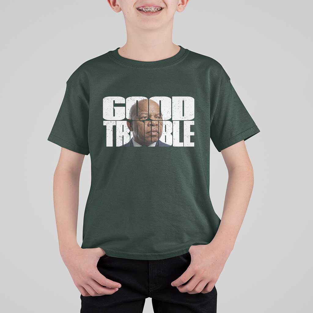 John Lewis Quote Affrican American T Shirt For Kid Black History Good Trouble